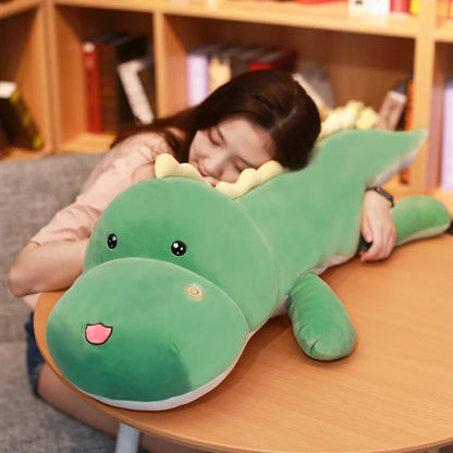 80cm Dinosaur Plush - Soft Cartoon Crocodile Pillow for Kids