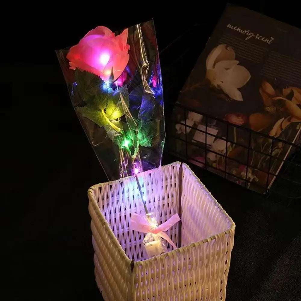 LED Light Up Rose Bouquet Decor
