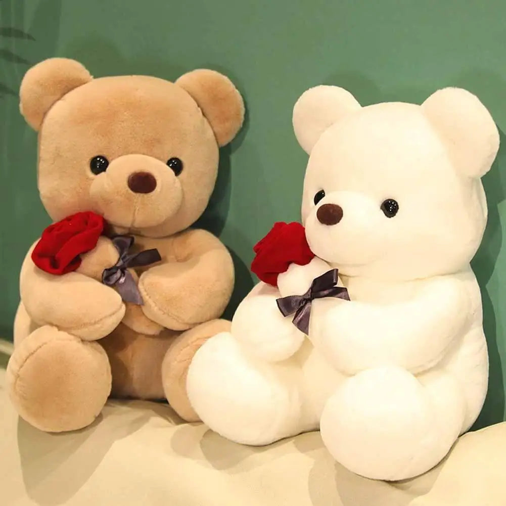 25cm Rose Teddy Bear Plush Toy Romantic Gift for Valentine's Day