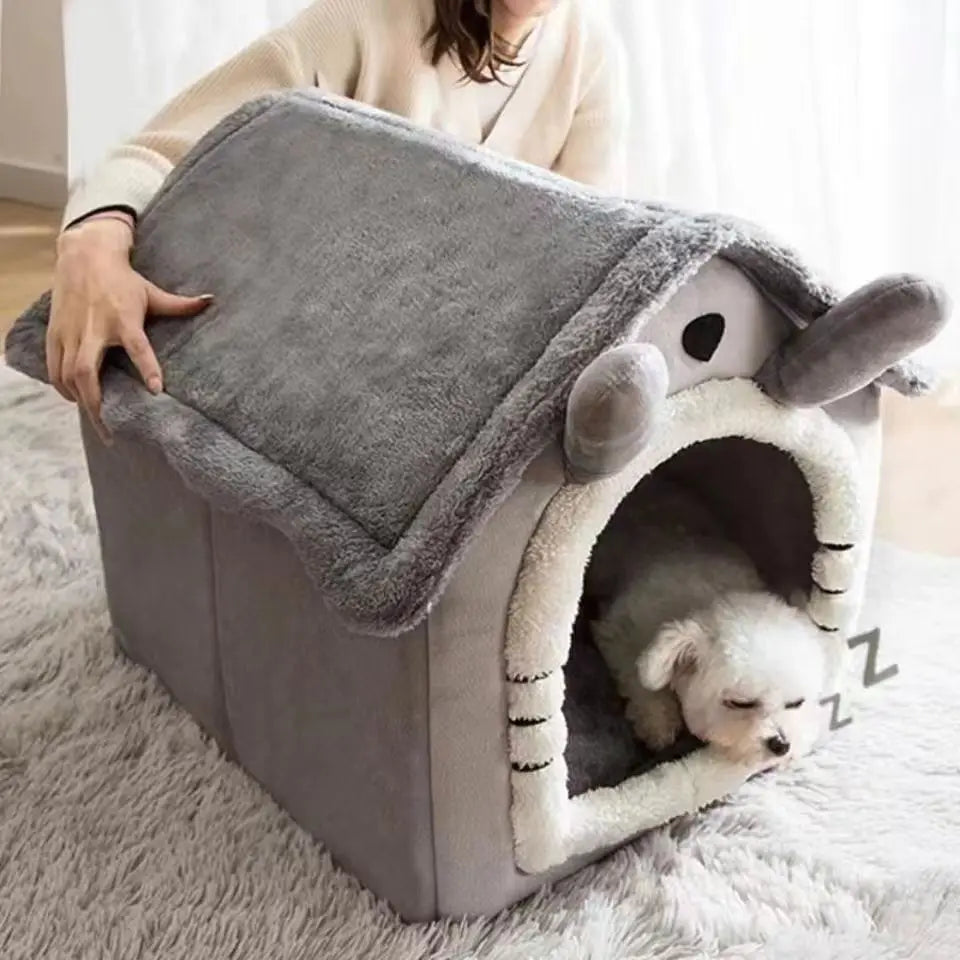 Soft Dog Bed Enclosed Winter House