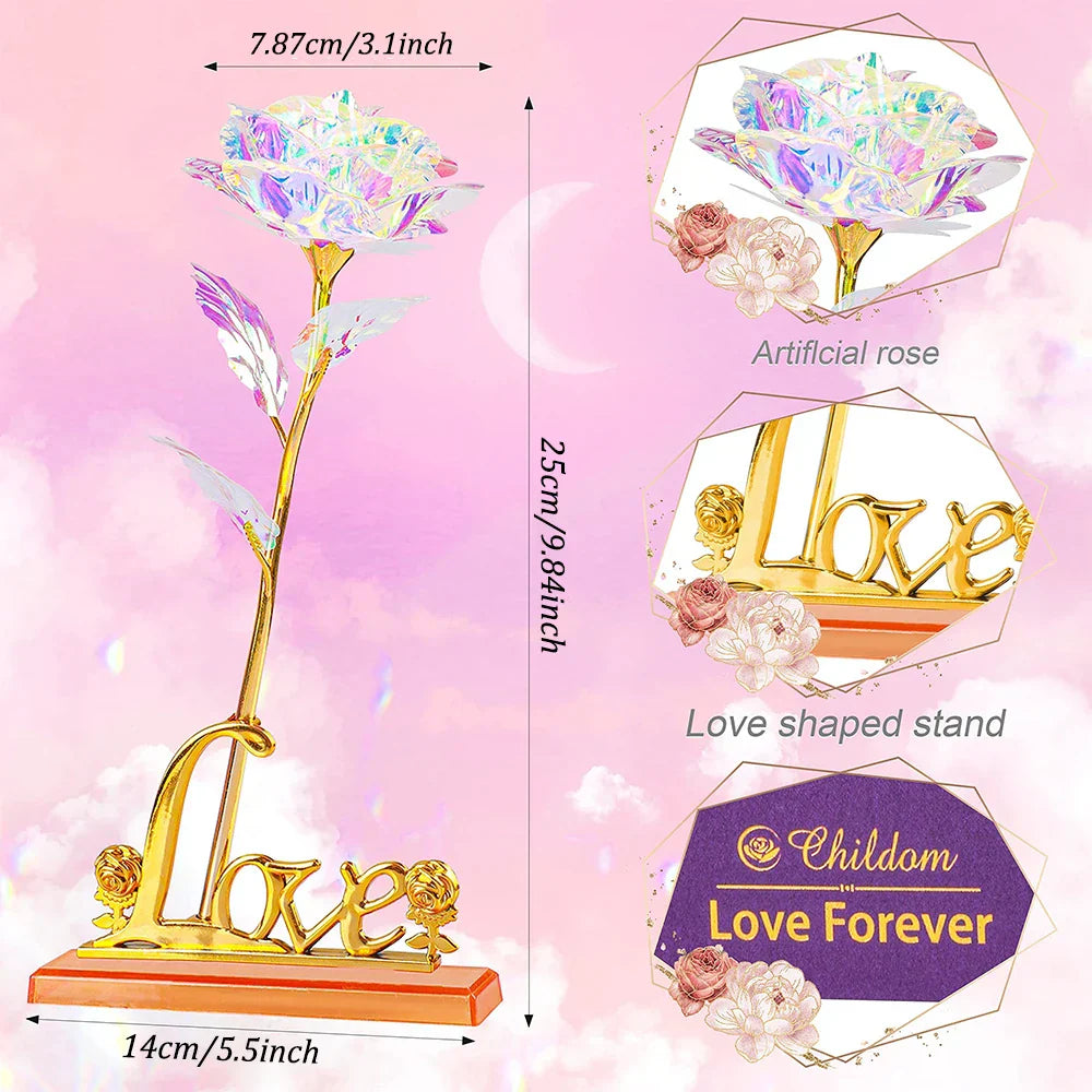 24K Gold Foil Rose Artificial Flower for Valentine's Day and Special Occasions