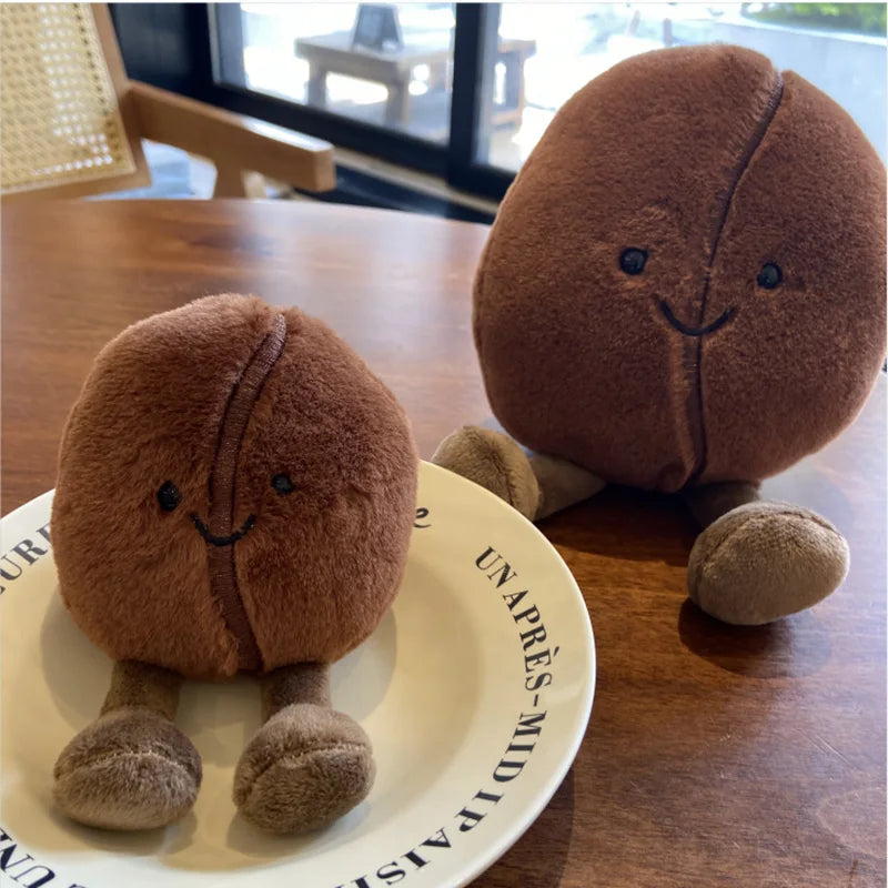 Cozy Coffee Bean Plush Doll Pillow - Soft & Adorable Decor for Any Space