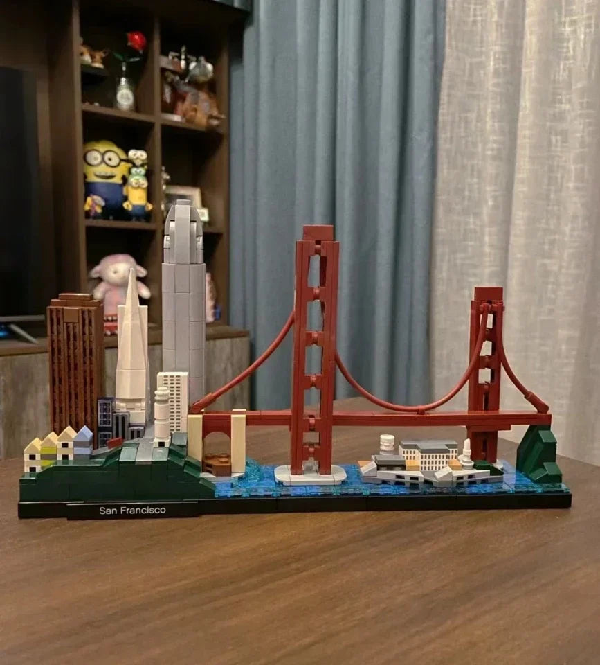 New York London Pairs Dubai Lanmark City Skyline Building Blocks