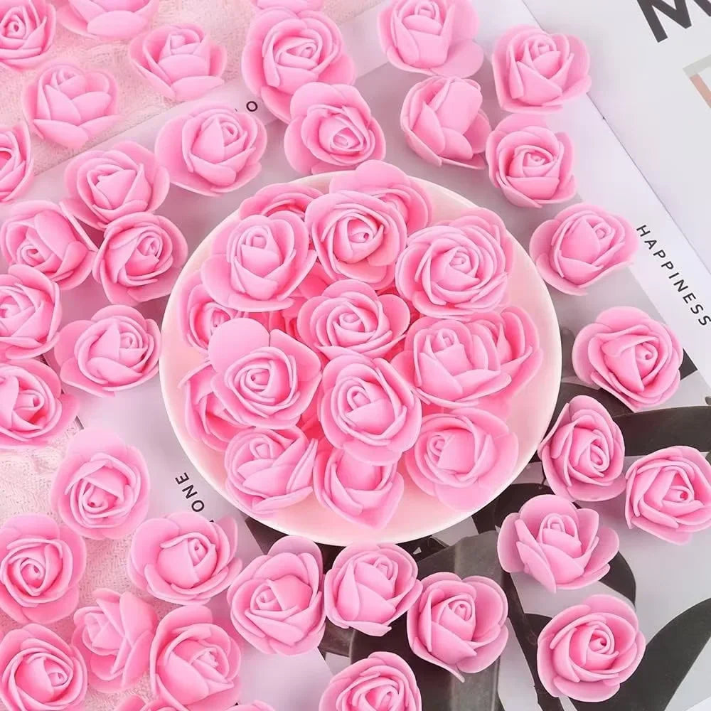 Foam Rose Heads 3.5cm - DIY Artificial Flowers for Wedding, Valentine's Day, and Home Decoration