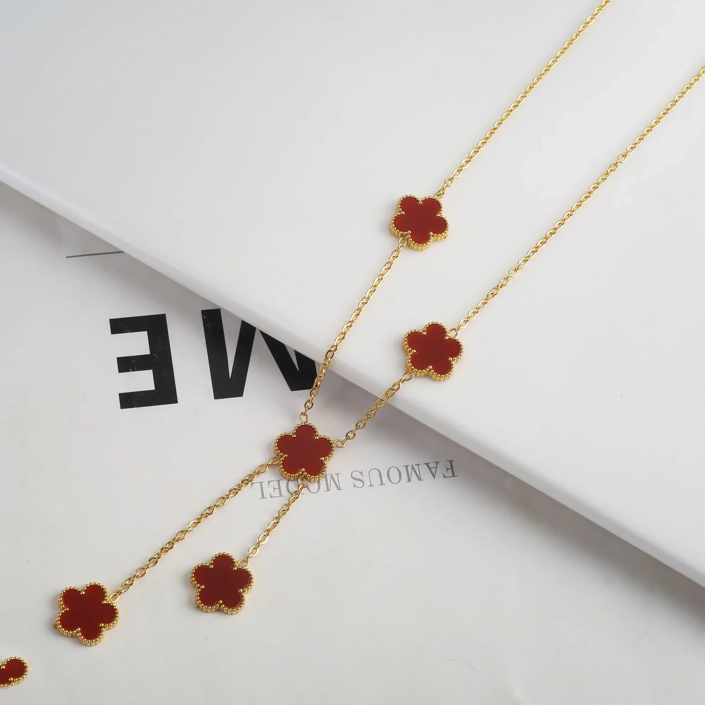 Gold Plated Five Leaf Flower Adjustable Bracelet