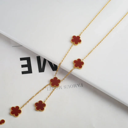 Gold Plated Five Leaf Flower Adjustable Bracelet
