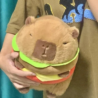 Capybara Burger Plush Toy - Adorable Soft Stuffed Animal Pillow