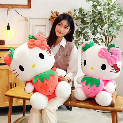 Kawaii Hello Kitty Strawberry Plush Doll - Adorable Gift & Home Decor