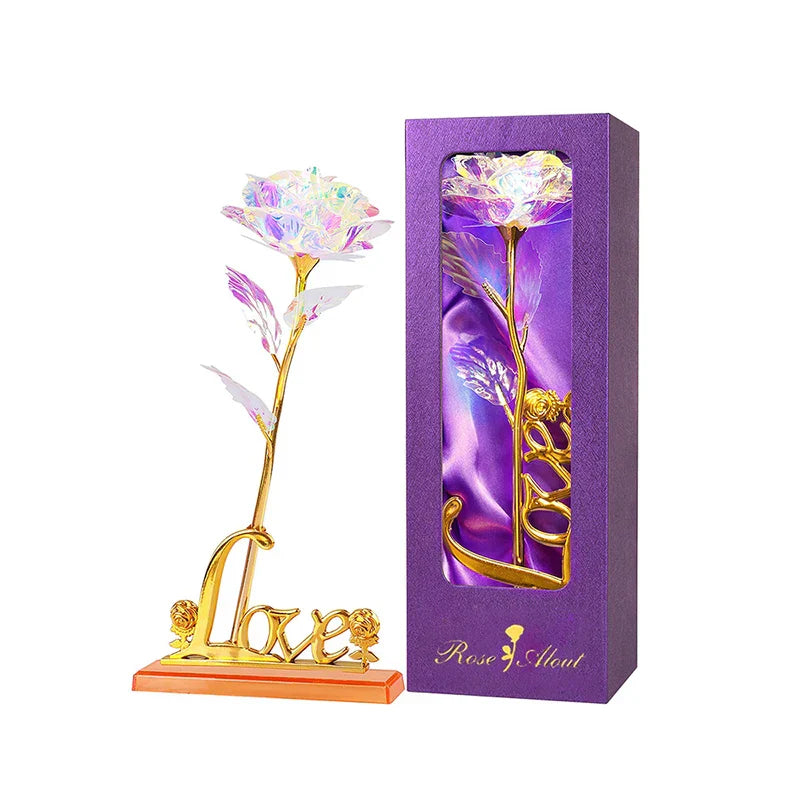 24K Gold Foil Rose Artificial Flower for Valentine's Day and Special Occasions