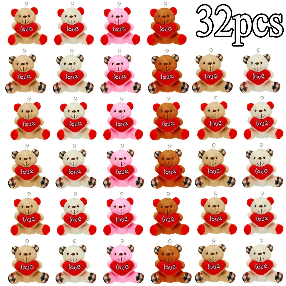 Valentine Small Plush Bear with Heart Soft Stuffed Toy