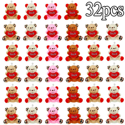 Valentine Small Plush Bear with Heart Soft Stuffed Toy