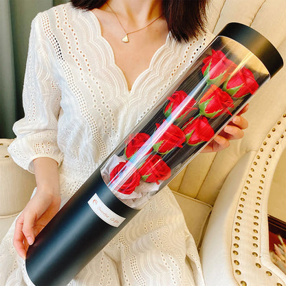 Charming Rose Bouquet Soap Flower Gift Box with LED Light for Valentine's Day and Special Occasions