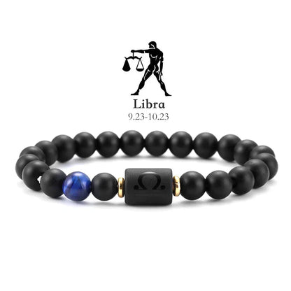 12 Zodiac Natural Stone Beaded Bracelet