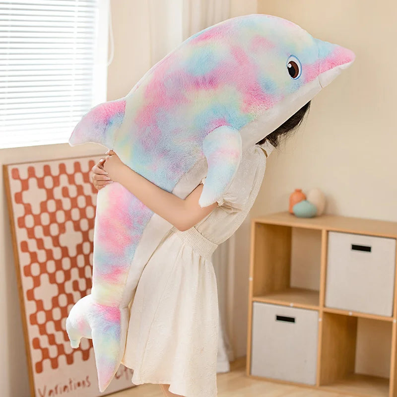 50cm Colorful Dolphin Plush Throw Pillow Soft Stuffed Toy