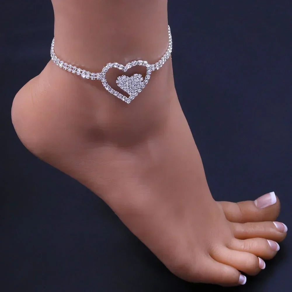 Rhinestone Chain Anklet Bracelet