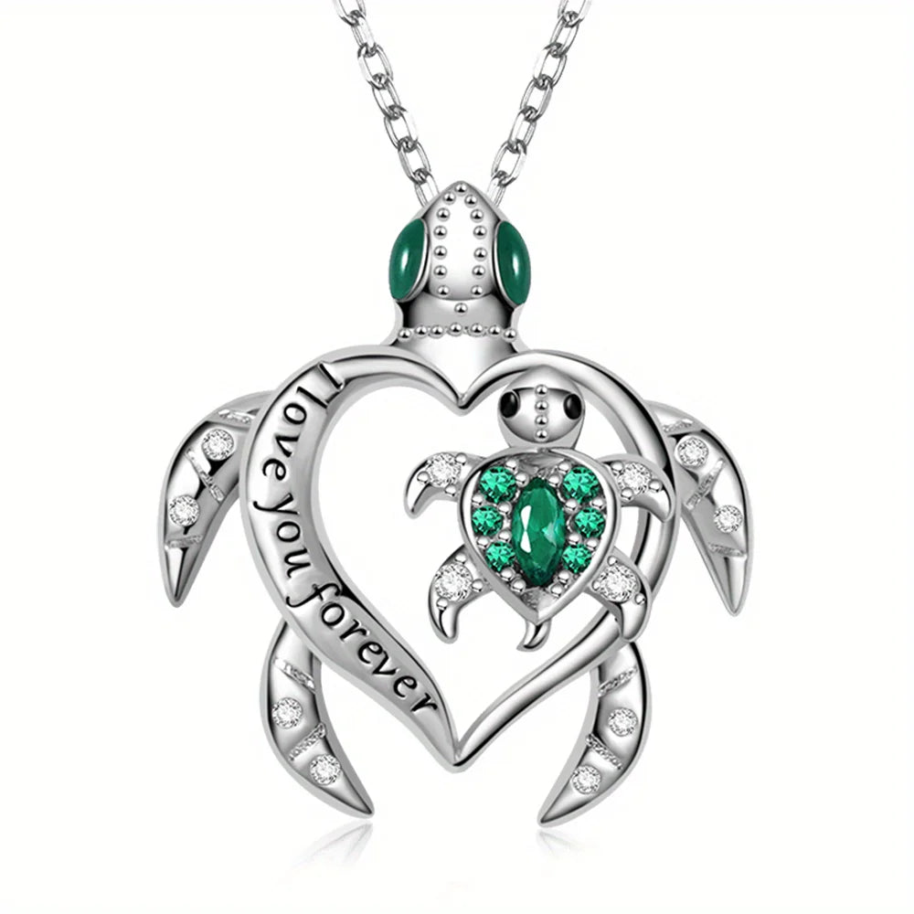 Sea Turtle Love Pendant Necklace