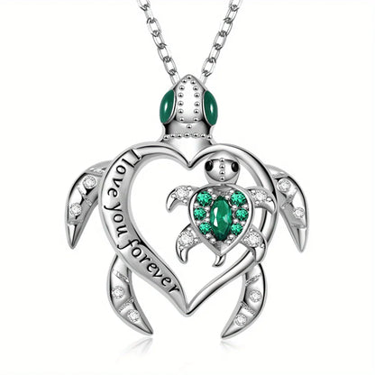 Sea Turtle Love Pendant Necklace