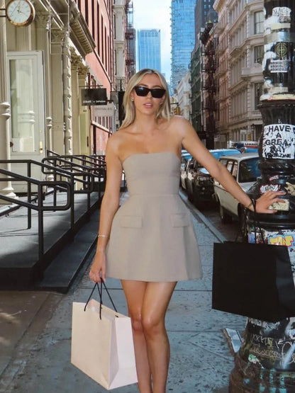 Solid Tube Mini Dress