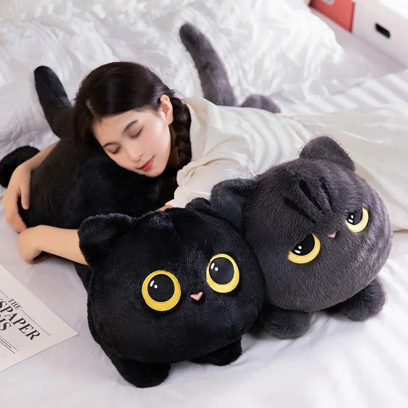 50cm Black Cat Plush Pillow Soft Cuddly Stuffed Toy