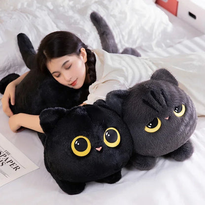 50cm Black Cat Plush Pillow Soft Cuddly Stuffed Toy