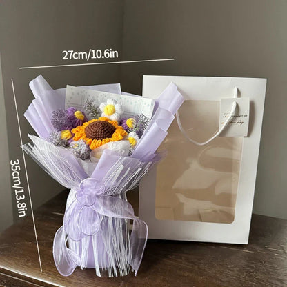 Eternal Crochet Flower Bouquet for Graduation, Birthday, and Valentine's Gifts
