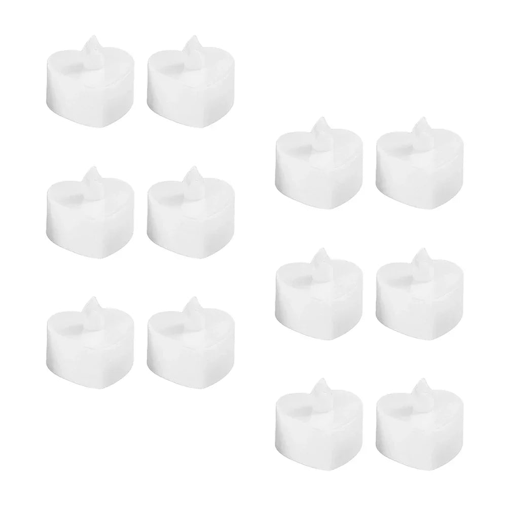 12pcs Heart Shaped Flameless LED Tealight Candles