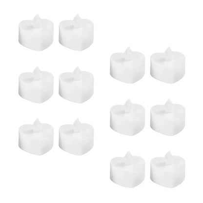 12pcs Heart Shaped Flameless LED Tealight Candles