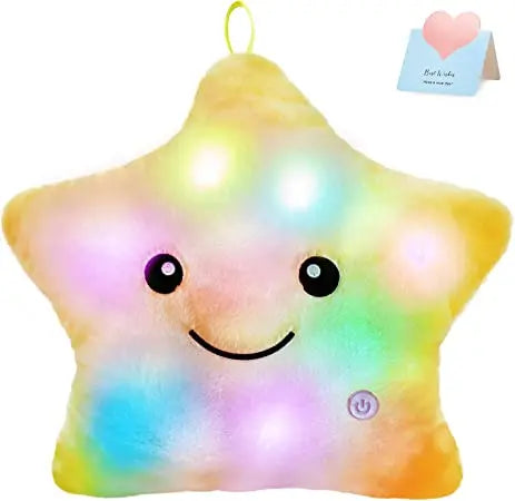 Luminous Star Plush Pillow - Soft, Colorful LED Cushion for Kids