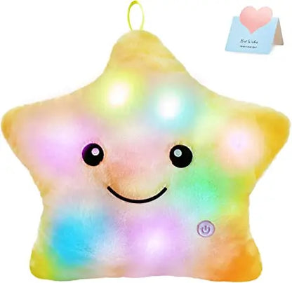 Luminous Star Plush Pillow - Soft, Colorful LED Cushion for Kids