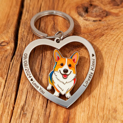 Personalized Photo Keychain for Family Couples and Pets