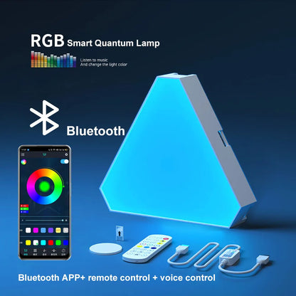 RGB Triangular Quantum Wall Lamp with Music Sync