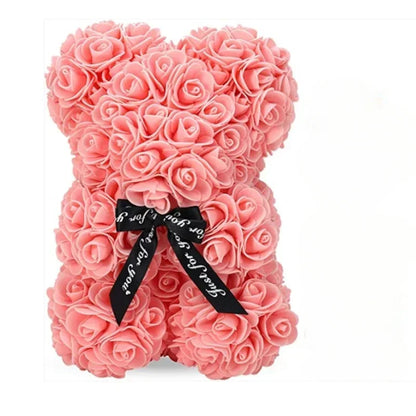Eternal Rose Teddy Bear Artificial Floral Gift