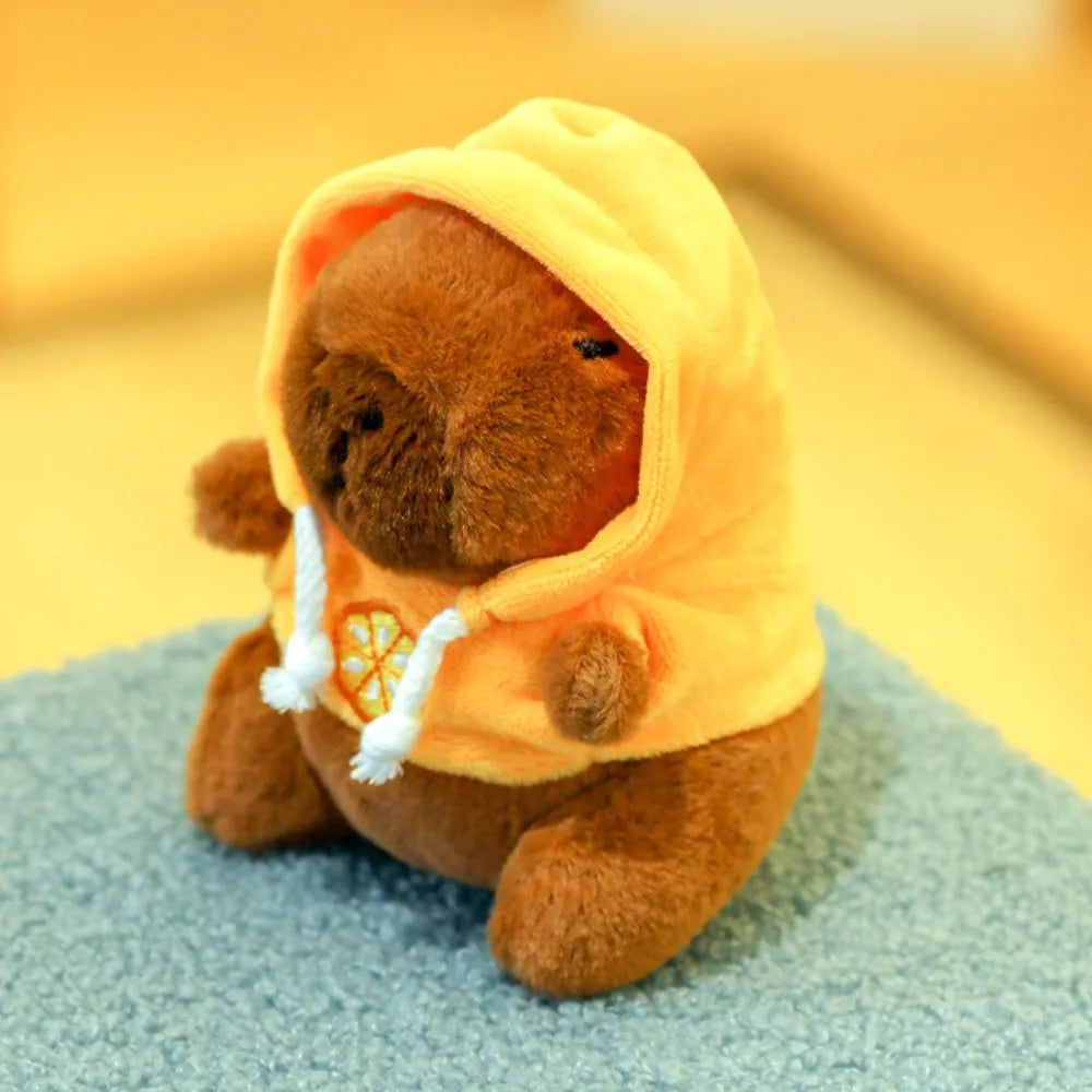 Capybara Plush Toy with Hoodie and Wings Mini Soft Stuffed Doll
