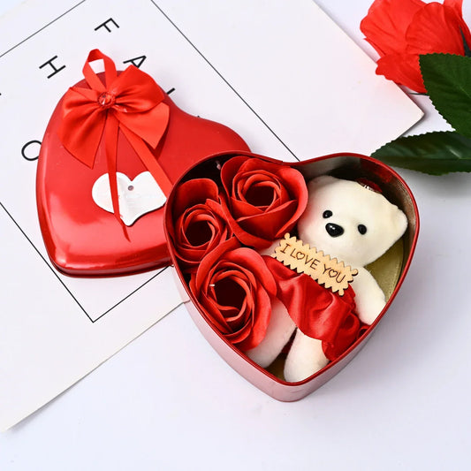 Rose Bear Soap Flower Gift Box
