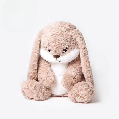 42cm Plush Angry Rabbit Soft Toy Cute Curly Hair Bunny Cushion for Kids and Room Decor