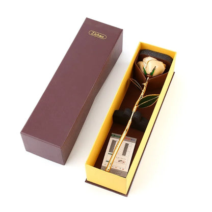 Long Stem 24K Gold Dipped Rose Handmade Forever Gift
