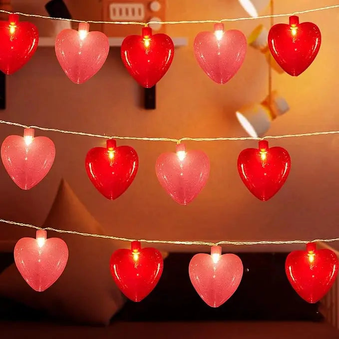 Battery Operated Heart String Lights for Valentine's Day