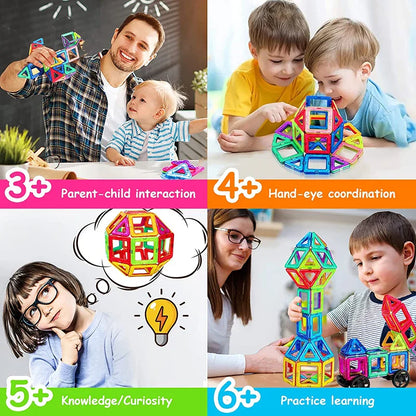 64-184Pcs Kids Magnetic Building Blocks