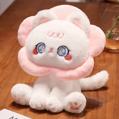Cute Floral Cat Plush Toy 30cm Soft Stuffed Doll