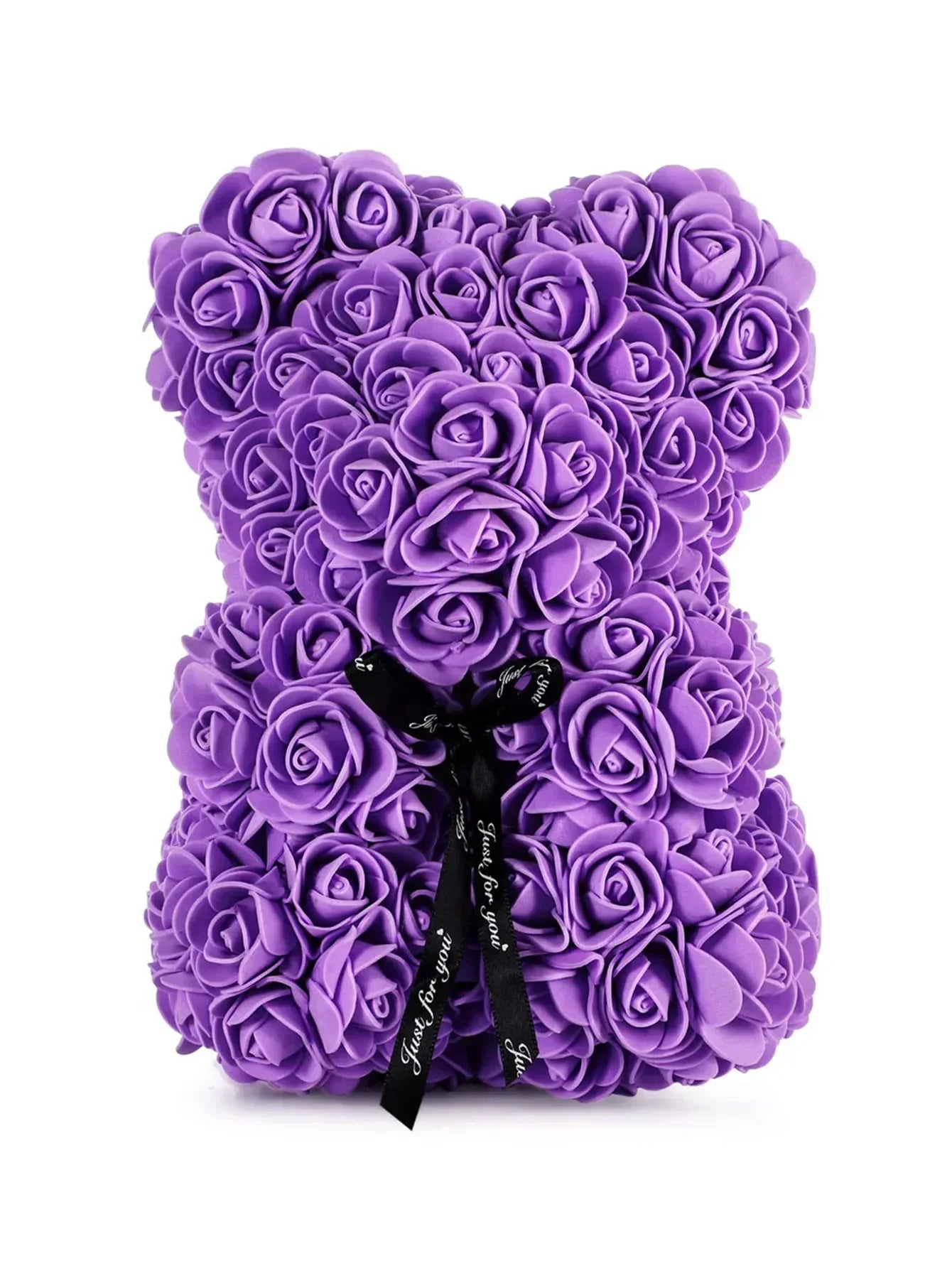 Rose Teddy Bear with Artificial Flowers - Romantic Gift for Girlfriend, Wife, or Mom