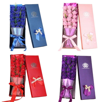 18PCS Soap Flower Bouquet with Gift Box for Her