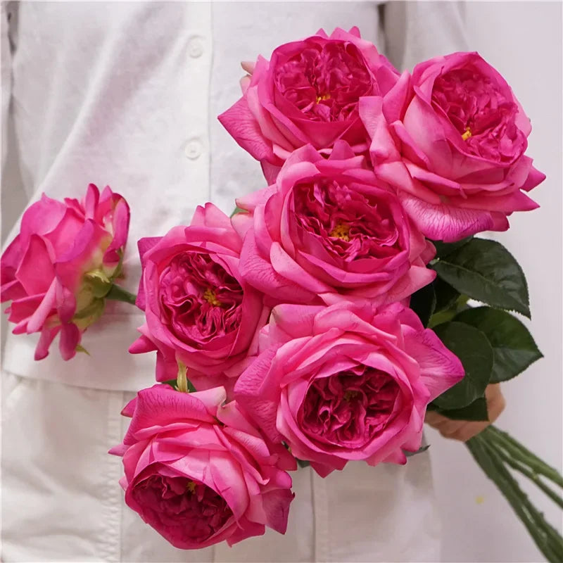 Real Touch Austin Latex Rose Bouquet Set of 5