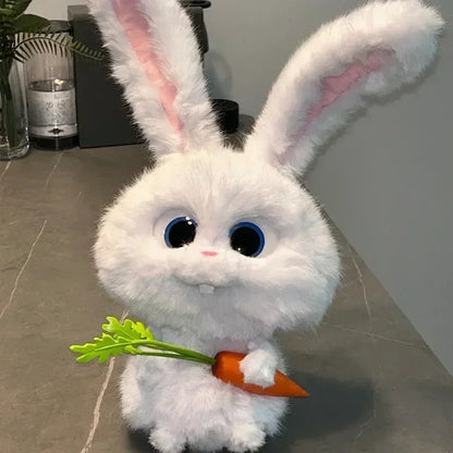 Cute Snowball Plush Toy - Movable Ears & Carrots