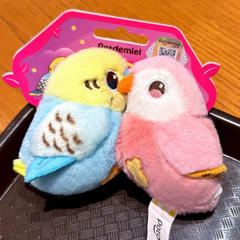 Kissing Couple Bird Plush Keychain Romantic Gift for Couples