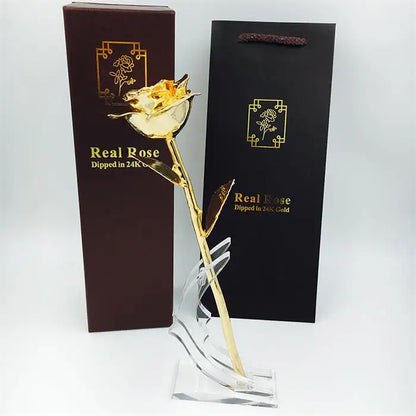 24K Gold Plated Preserved Rose Gift for Wedding & Birthday