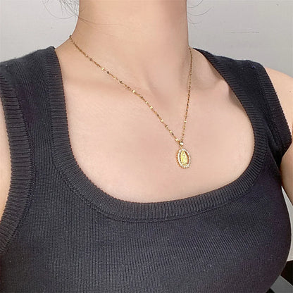 Starry Madonna Zircon Pendant Necklace