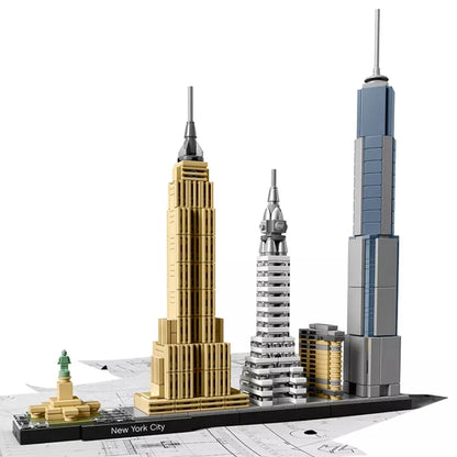 New York London Pairs Dubai Lanmark City Skyline Building Blocks