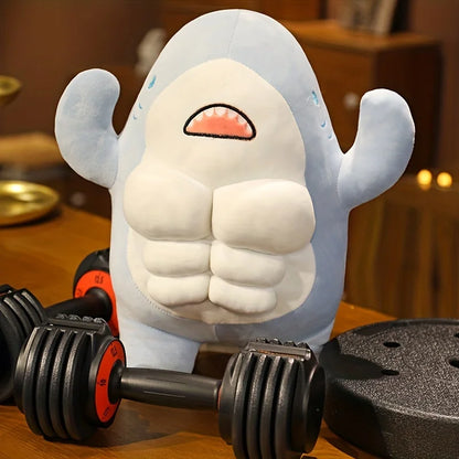 Muscle Shark Plush Toy - Soft Ocean Whale for Kids' Gifts & Fun!