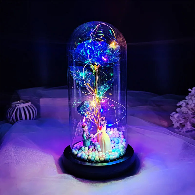 Milky Way Glass Dome Rose - Romantic Gift for Her
