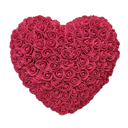 25cm Heart-Shaped Artificial Rose Bouquet for Valentine's Day, Wedding, and Home Decoration